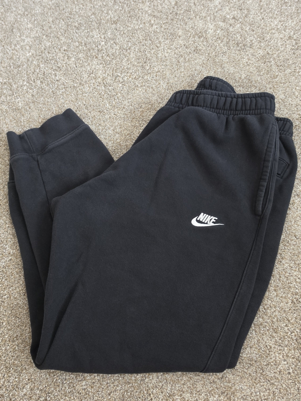 Nike Black Joggers with White Swoosh Logo